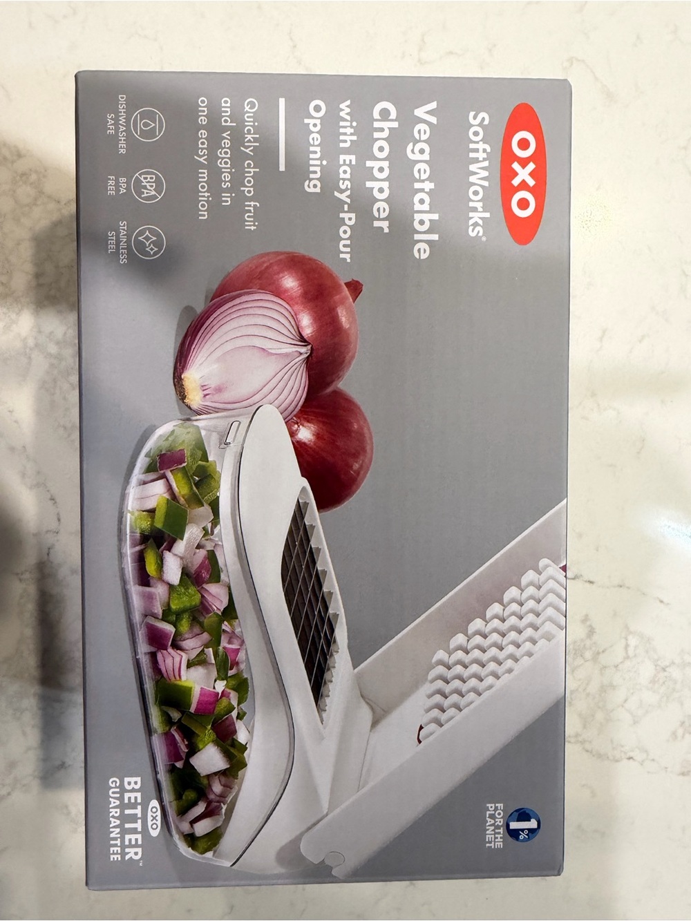 Oxo SoftWorks Vegetable Chopper in White and Gray